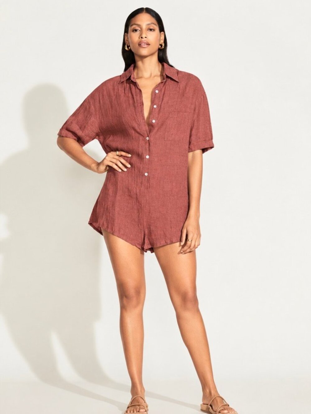 Vitamin A Playa Linen Short Romper